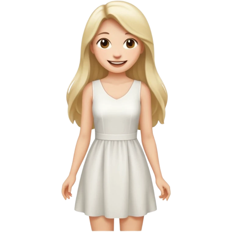 capelli piu lunghi e vestito bianco corto  emoji