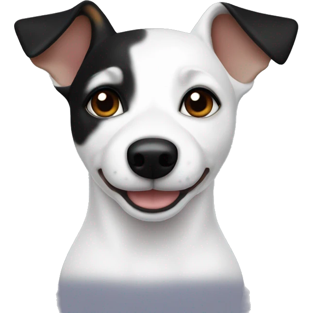 Total white jack russel ears black emoji