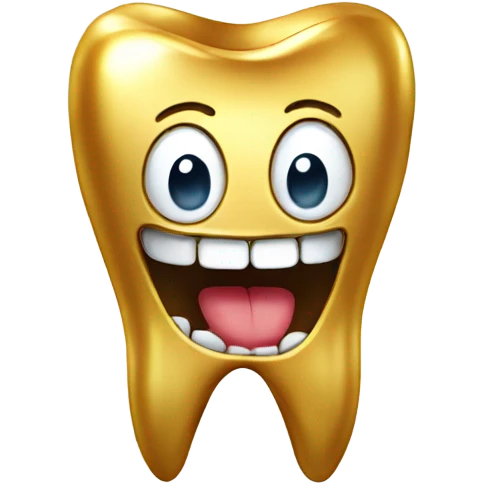 Golden tooth with a gold tooth emoji