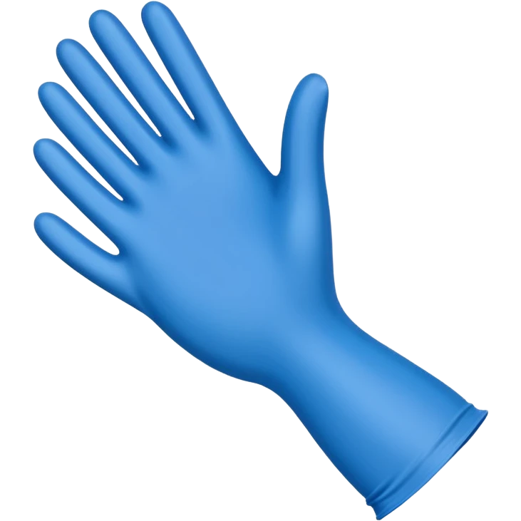 Single Blue latex glove being snapeed on emoji