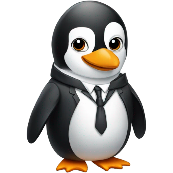 Penguin with a suit emoji