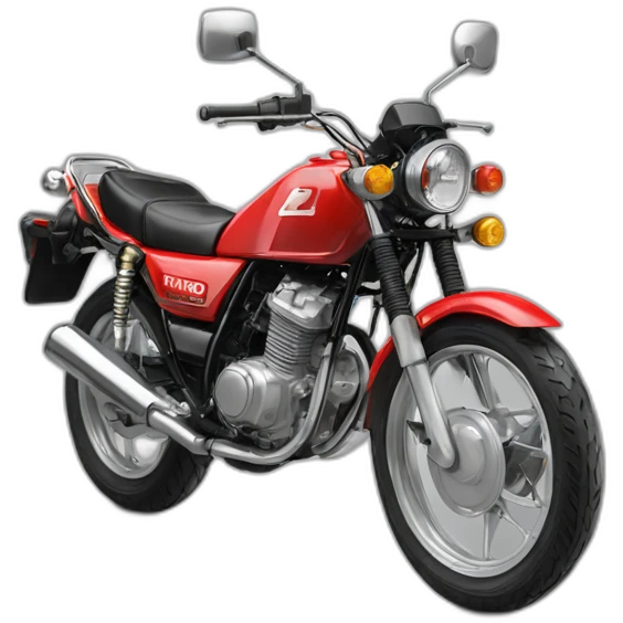 A middle ag man wheelie the motorcycle honda Red 250 cc 1985 emoji