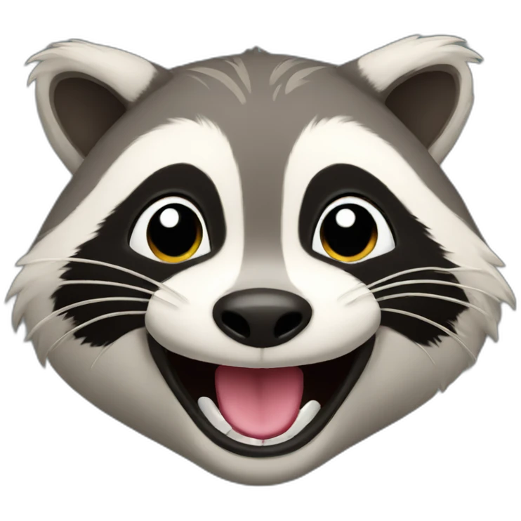 Laugh racoon emoji