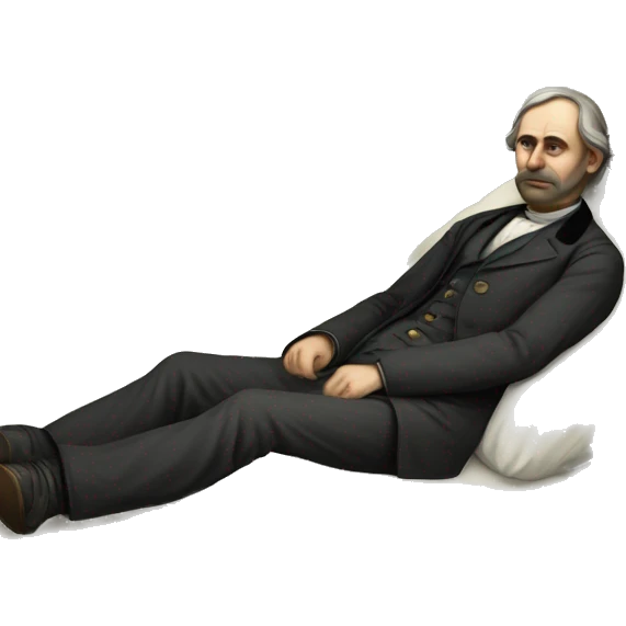 A sick man on a bed in 1870 emoji