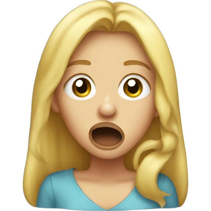 coughing blonde girl emoji