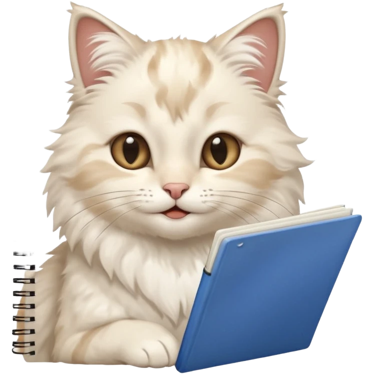  gatita grecia feliz en viendo una libreta anillada  emoji