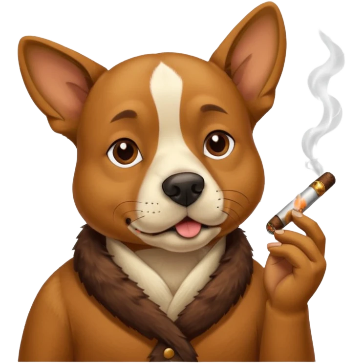 Dog smoking emoji
