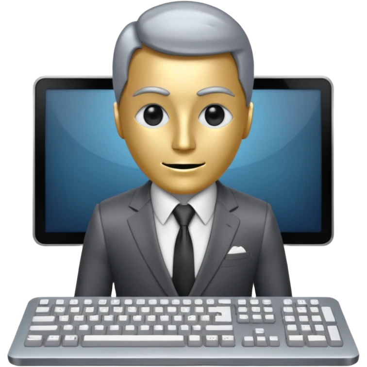 a computer with clothes as if it were a person emoji