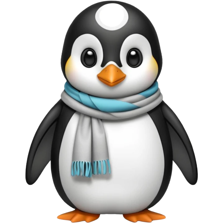 penguin with different scarf single-color  emoji