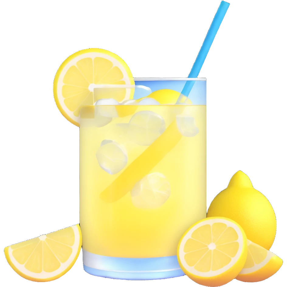 fresh lemonade with ice cubes emoji