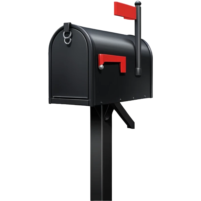 black unified mailbox 90210 on black post emoji