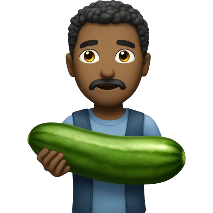 Man asking cucumbers sadly emoji