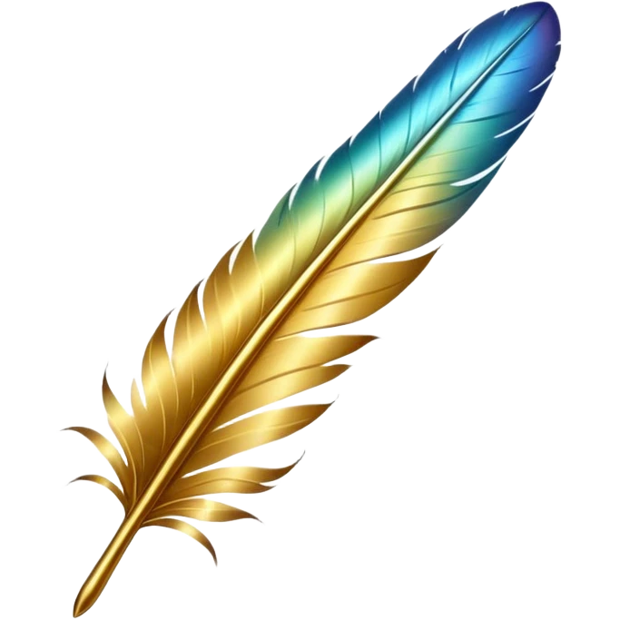 Create a beautiful golden feather emoji