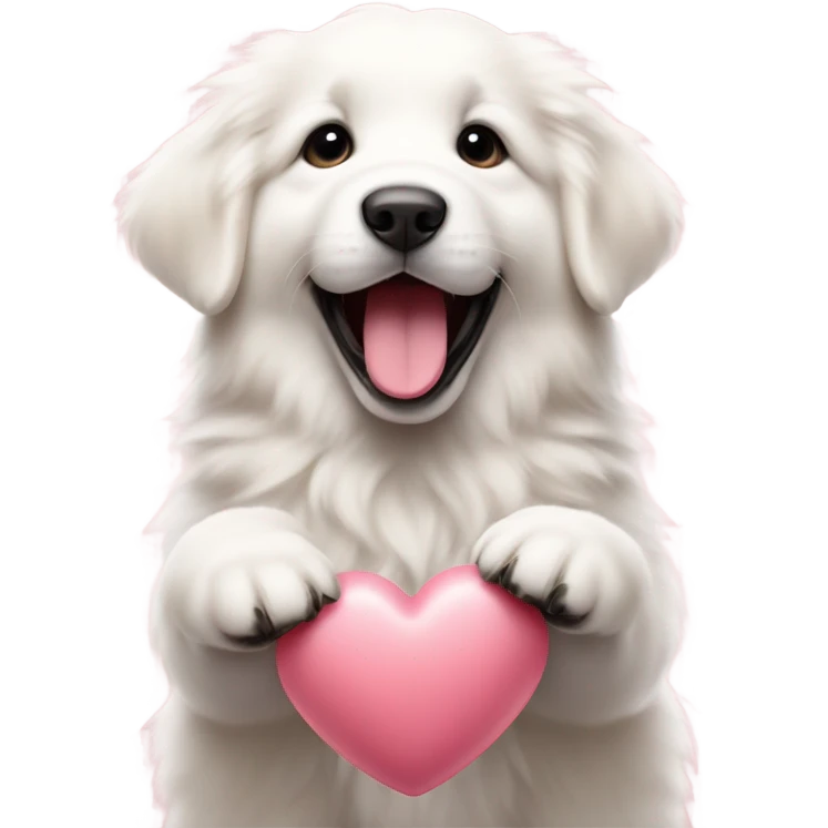 Great Pyrenees valentines puppy emoji