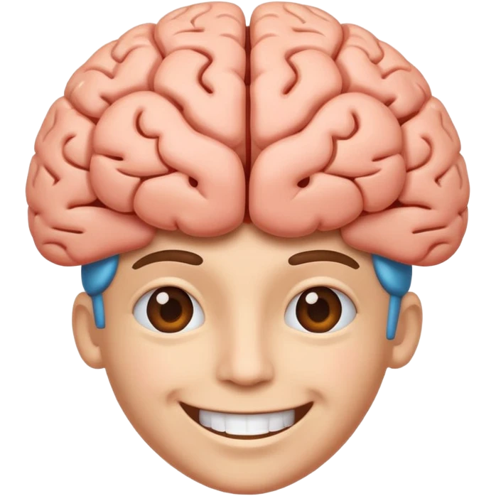image of the brain happy emoji