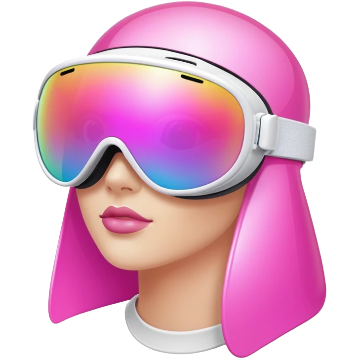 futuristic pink ski visor sunglasses, Y2K fashion, oversized lens emoji
