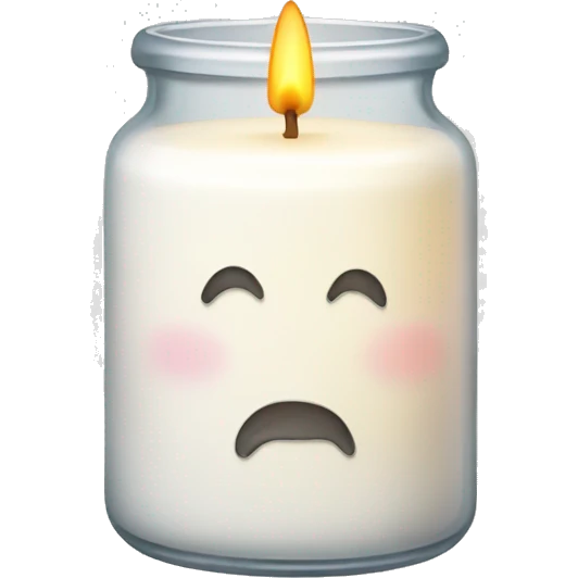 White candle in jar  emoji
