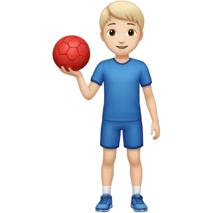 Boy with a ball in his hand full body emoji