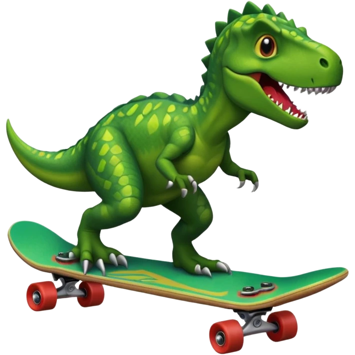 Dinosaur on a skateboard emoji