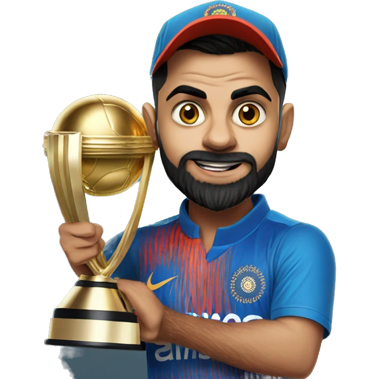 Virat Kohli with t20 WC Trophy   emoji