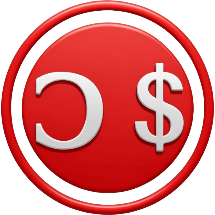 no money sign, red circle with line over dollar sign, no text emoji