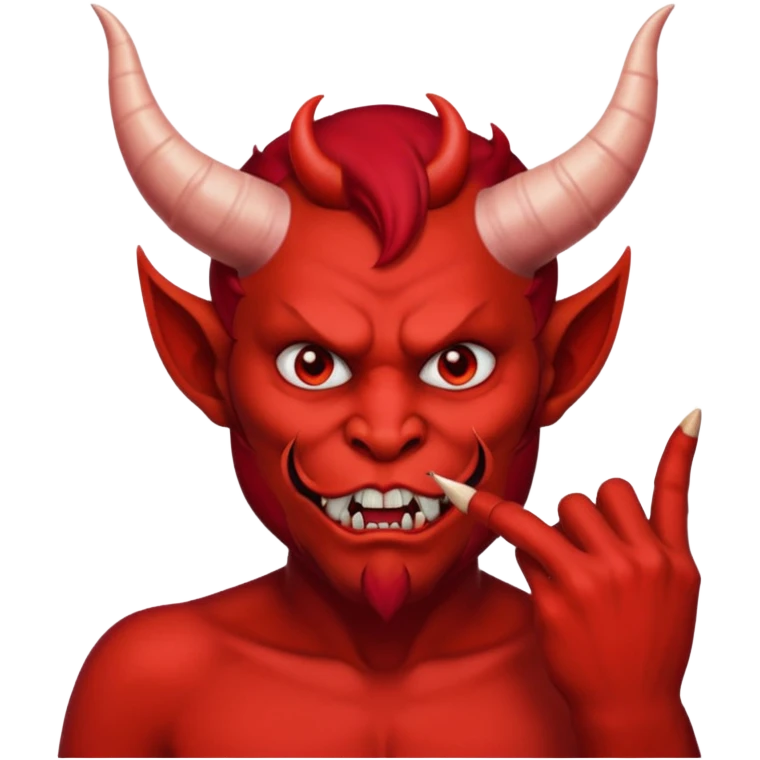 Creppy devil and shushing someone  🤫 like there figer over there mouth  like there lip is closed and the figers over emoji