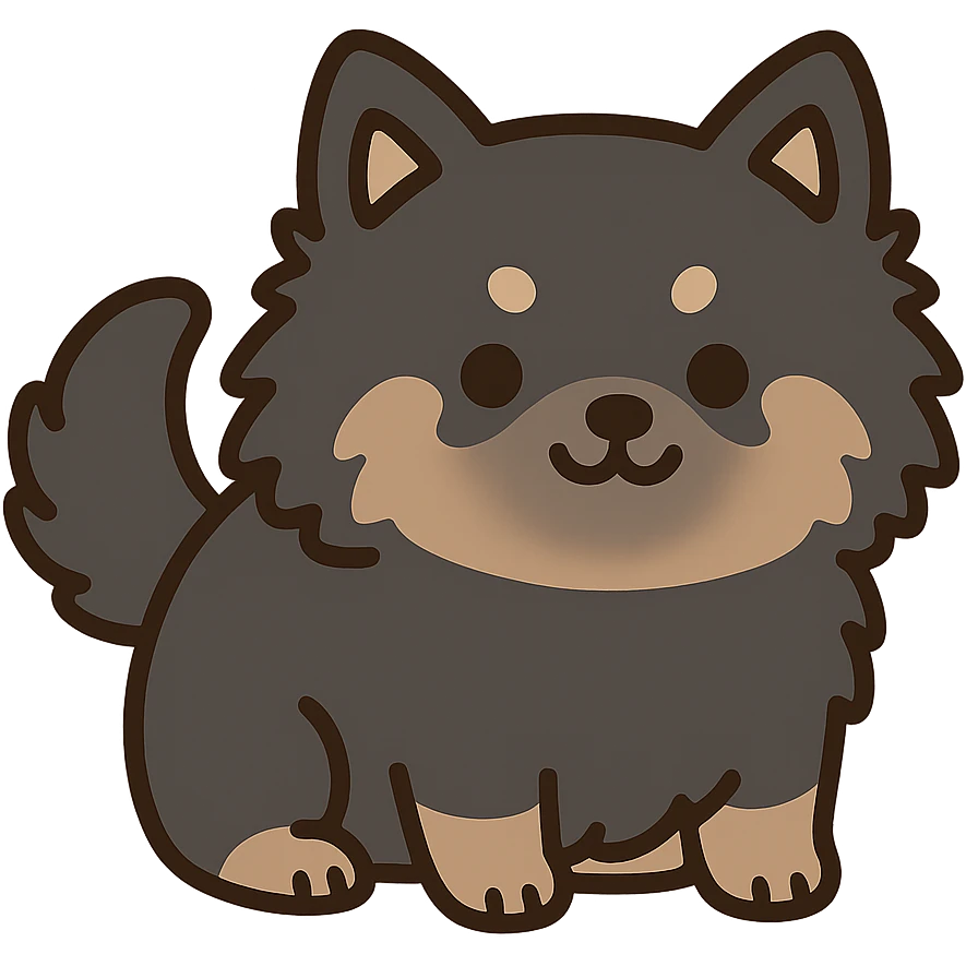 pusheen-style finnish lapphund puppy emoji