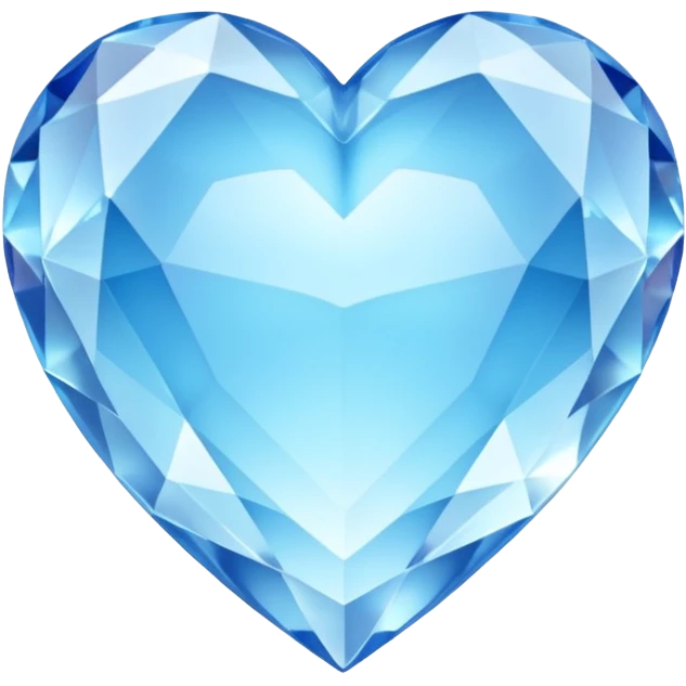 Crystals Pastel blue heart 3D  emoji