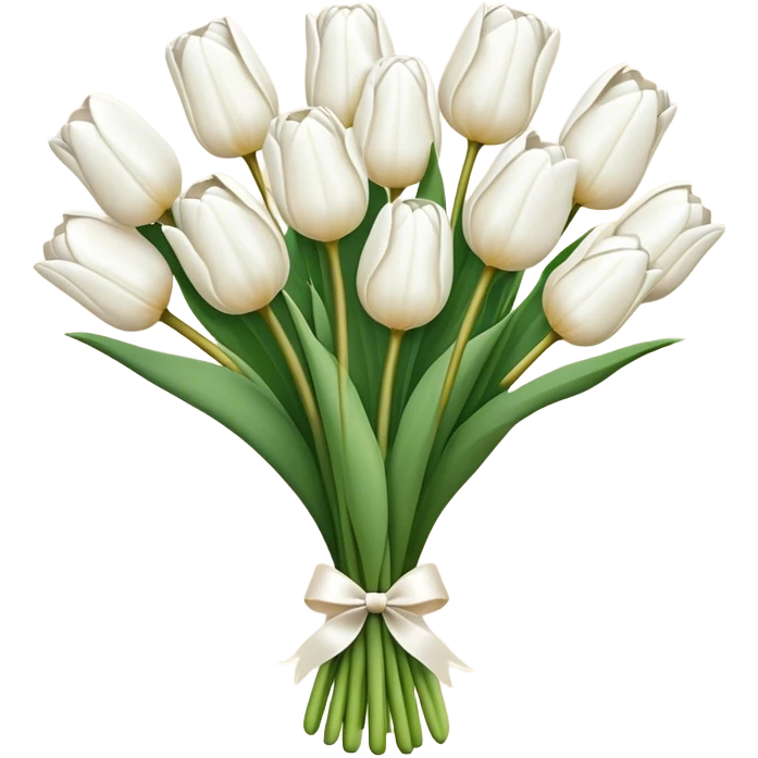 white tulip bouquet  emoji