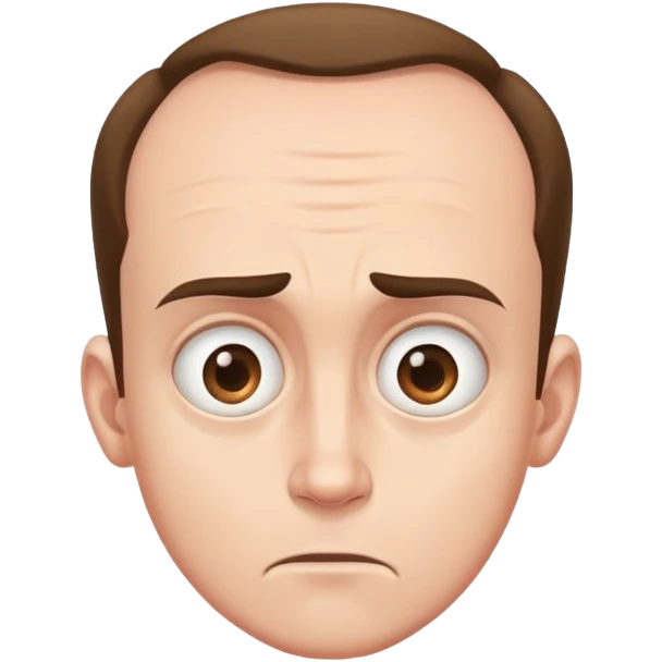 Guy with an extremely large forehead, comically huge forehead, male character emoji