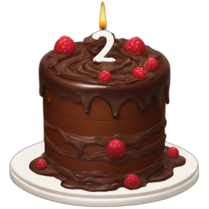 giant chocolate cake with number 28 candle on it emoji