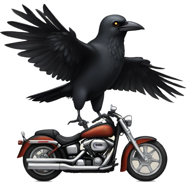 Crow on a Harley emoji