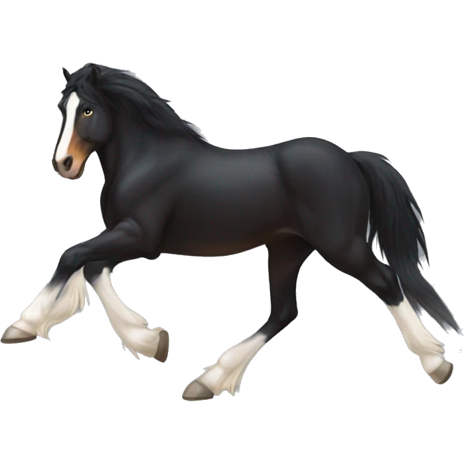 Running Black Clydesdale  emoji