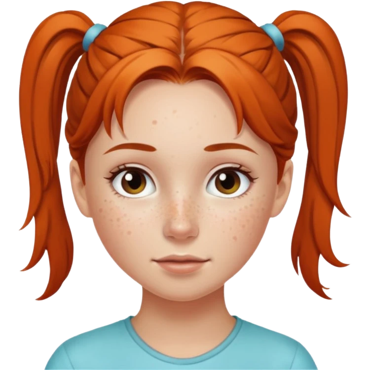 freckled girl with ponytail emoji