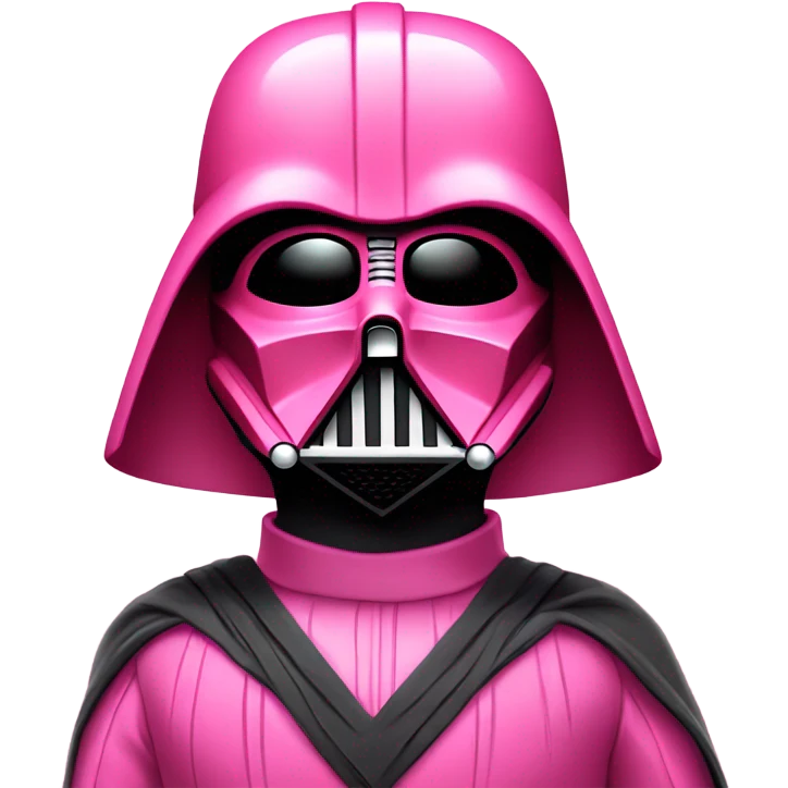 all pink suit darth vader with hand, upper body, must be all pink, including mask, gloves emoji