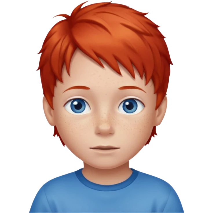 Little kid with red hair, freckles any blue eyes  emoji