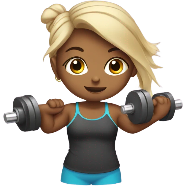 Girl with dumbell emoji