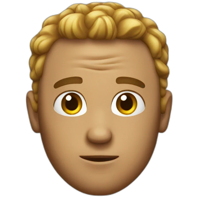 Dumb guy with basic emoji head emoji