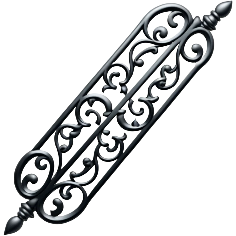 Black and silver filigree page divider, 3D, extremely detailed design emoji