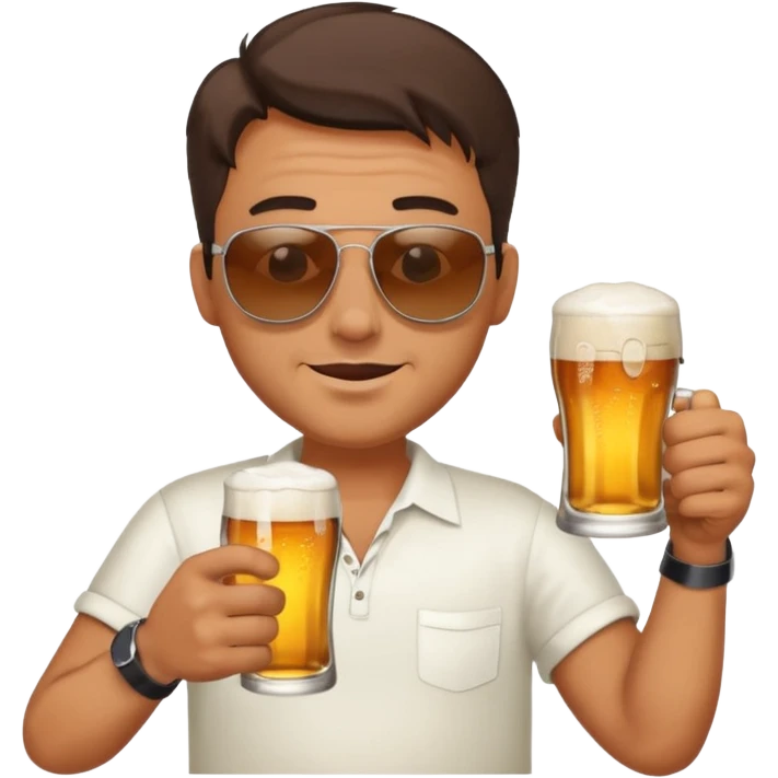 drunk man with a glass of beer emoji