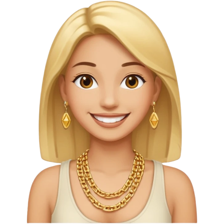 woman wearing a gold chain necklace emoji