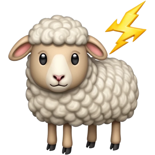 Sheep getting hit by lightning emoji