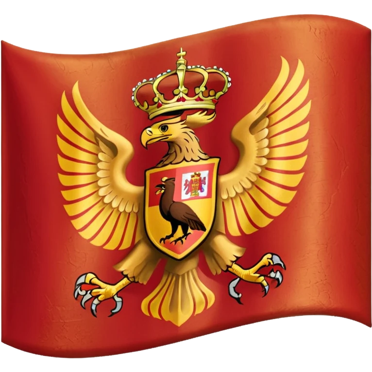 Bandera de españa tricolor actual con un águila marrón en el escudo emoji