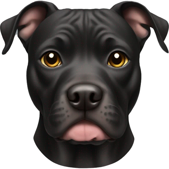 Old black pit bull emoji