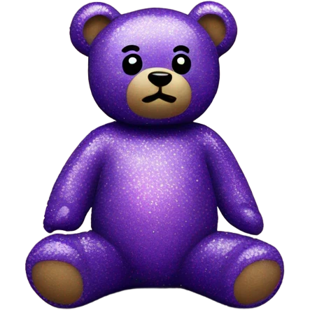 Purple glitter cute teddy bear emoji
