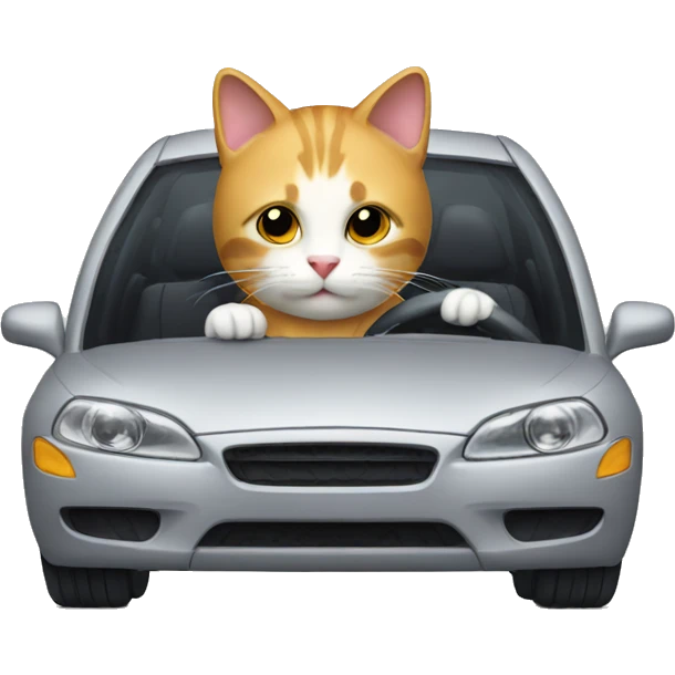 Cat drive a car emoji