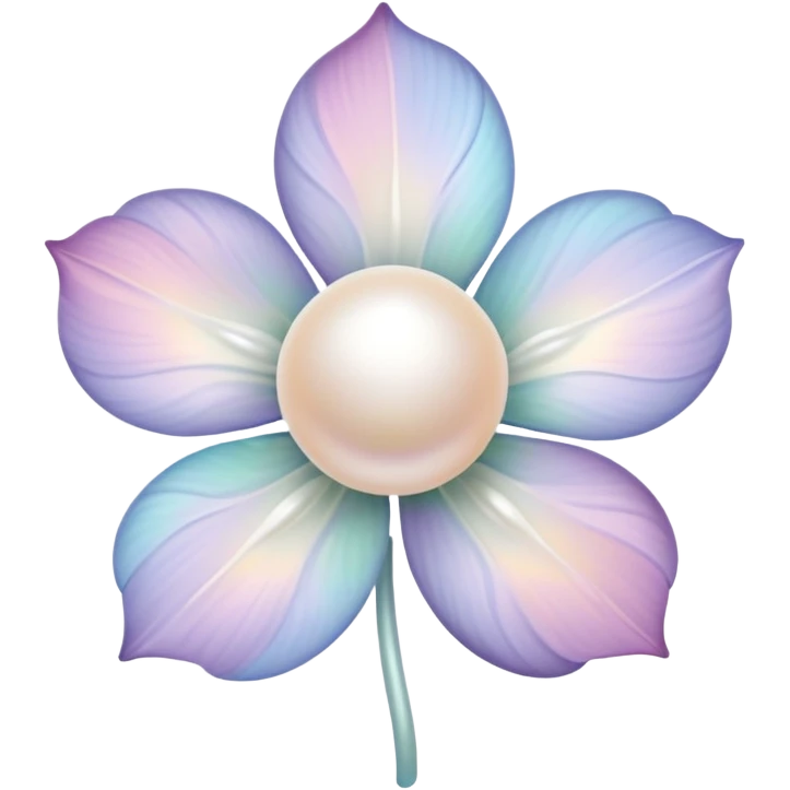 light pastel flower with pearl  emoji