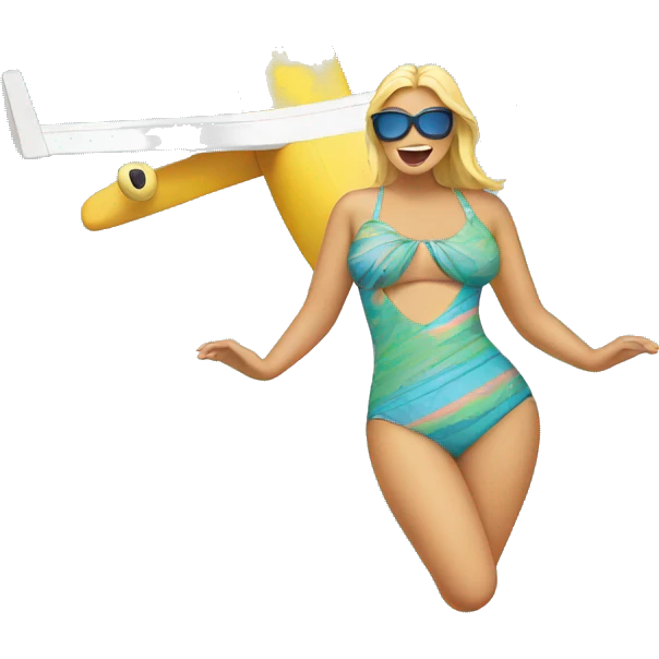 Airplane wearing a swimsuit emoji