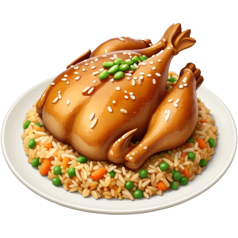 Teriyaki chicken and fried rice emoji