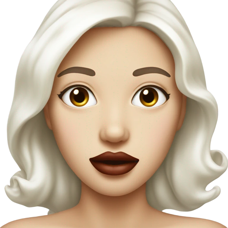 Lipstick Face covered in milk liquid emoji
